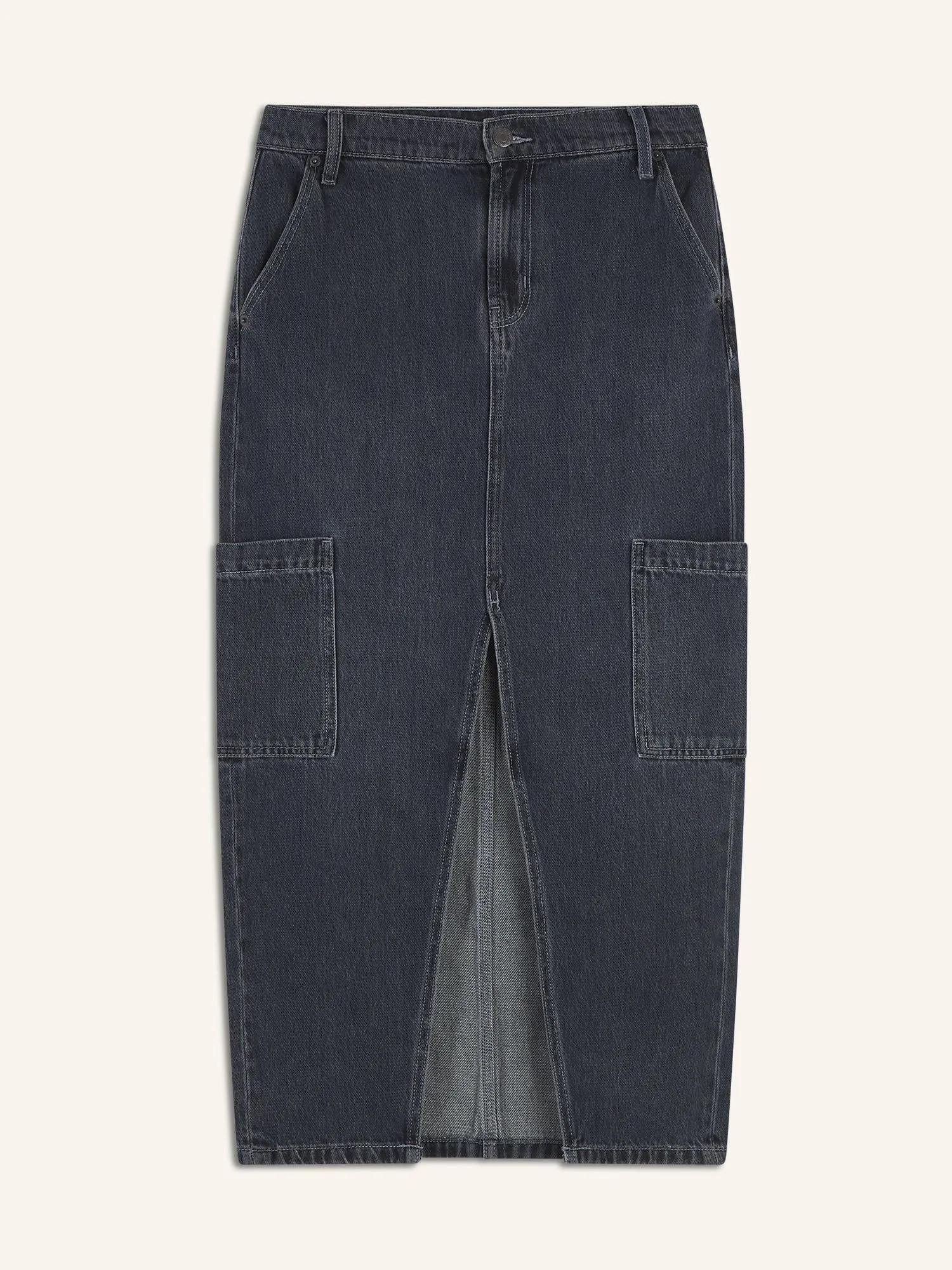 Mid-Rise Cargo Maxi Skirt