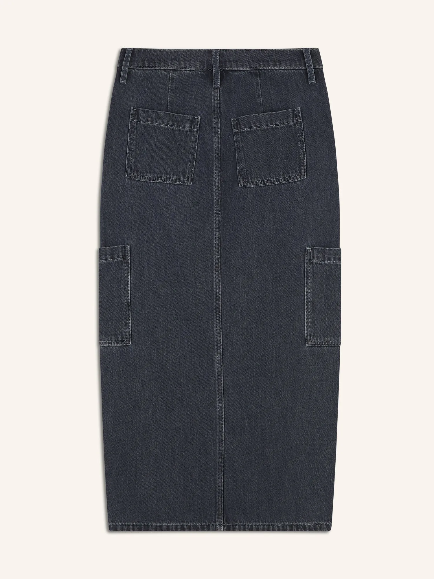 Mid-Rise Cargo Maxi Skirt