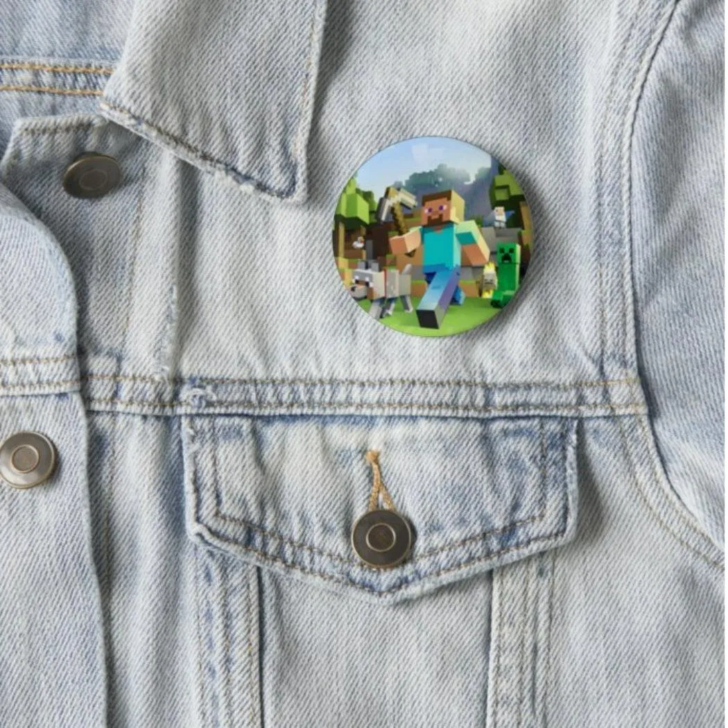Minecraft theme Button Badges - Pack of 5