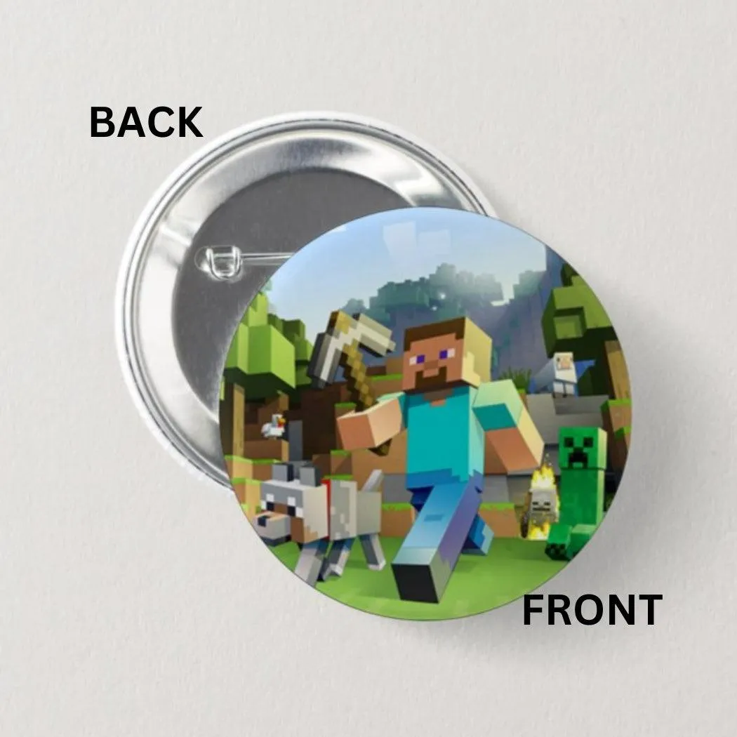 Minecraft theme Button Badges - Pack of 5