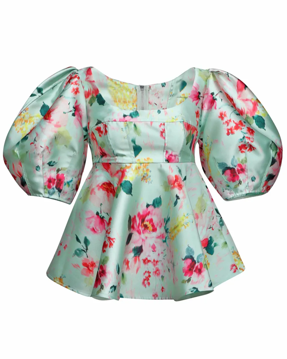 Mint Floral Corset Blouse