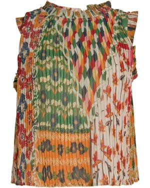Mixed Bouquet Pleated Lisa Blouse