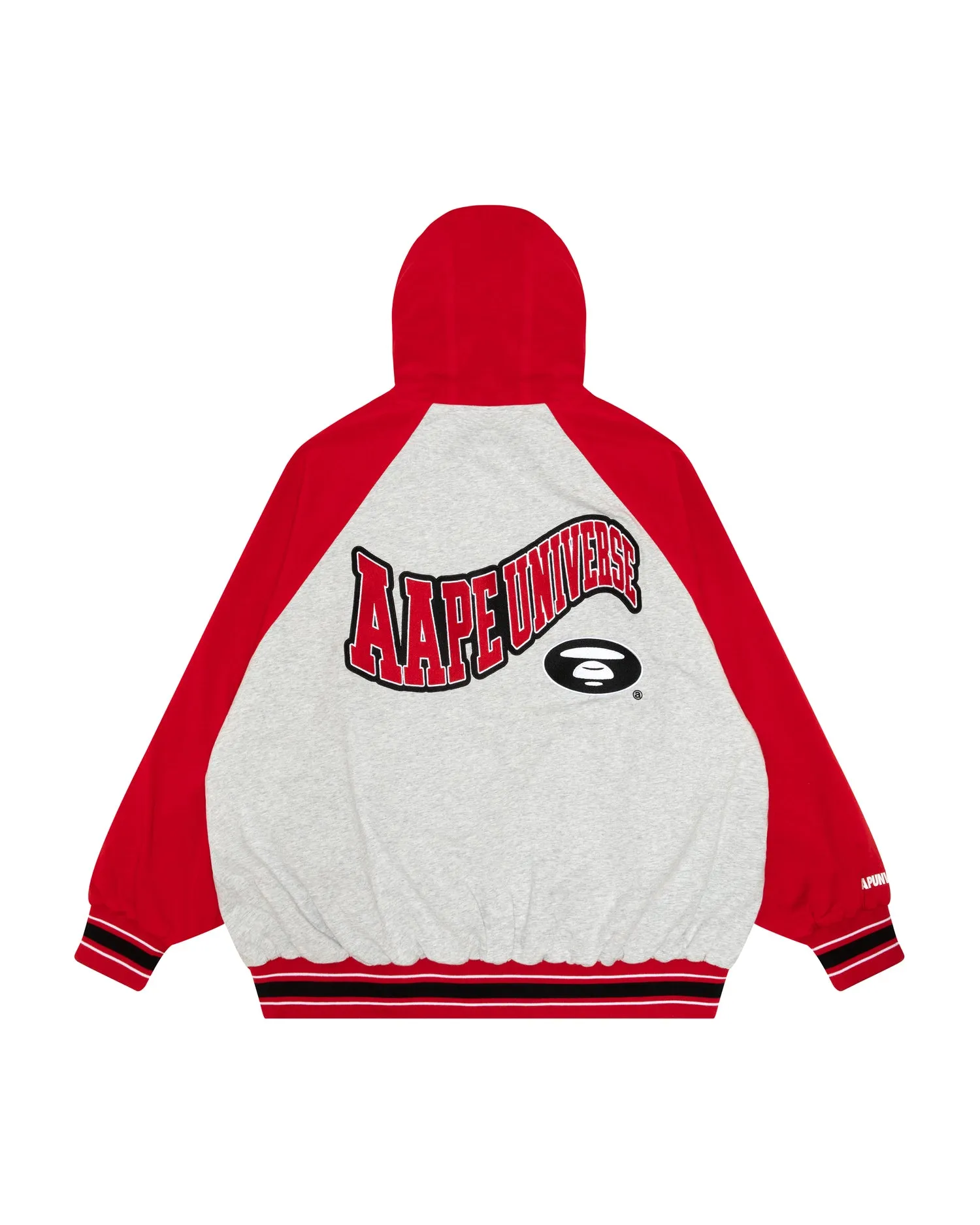 Moonface embroidered reversible zip-up hoodie