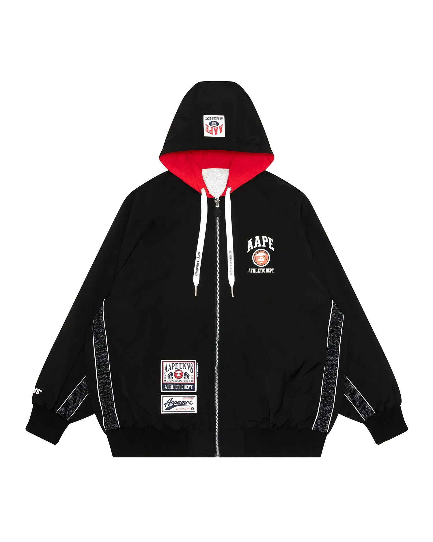 Moonface embroidered reversible zip-up hoodie
