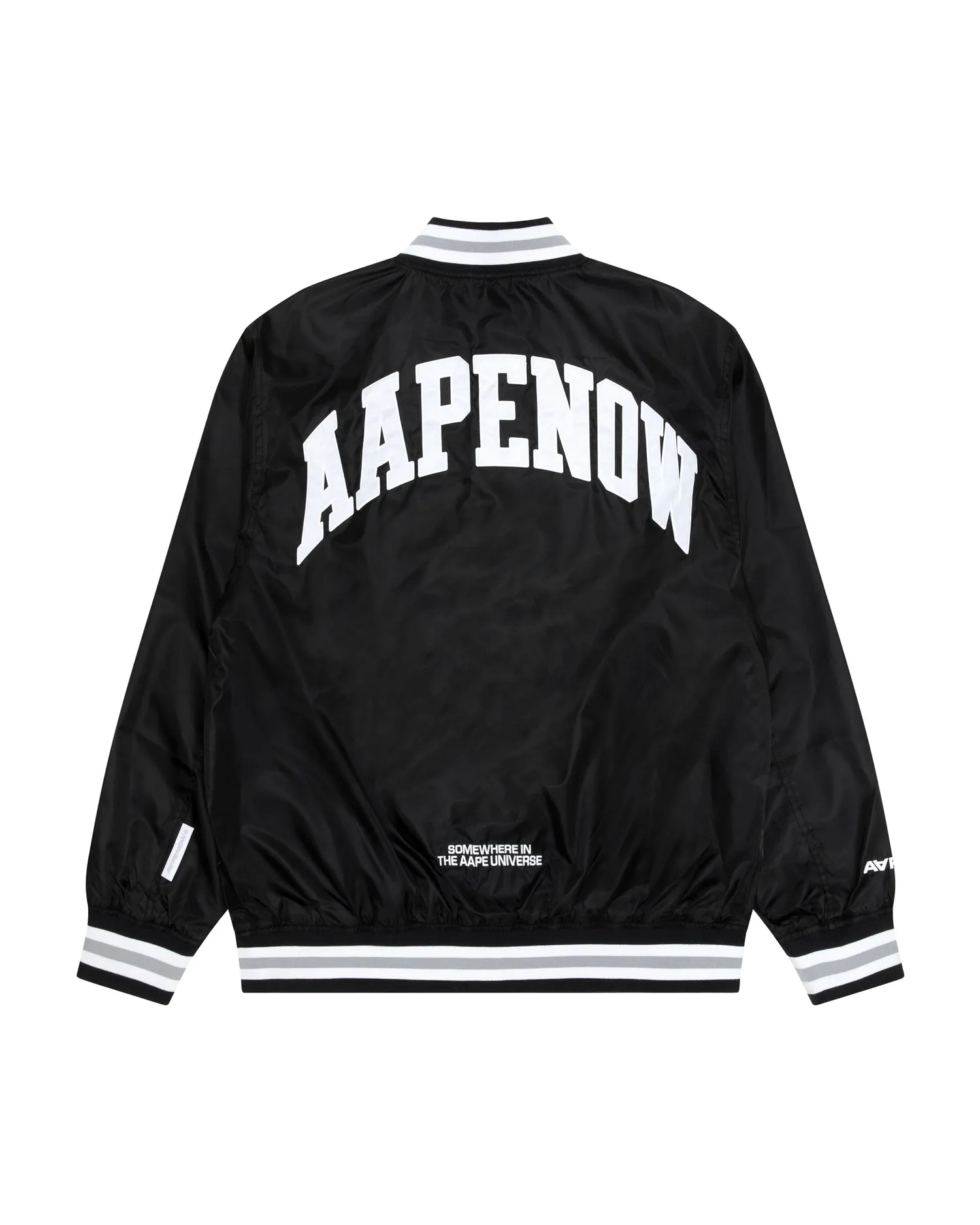 Moonface patch jersey baseball jacket