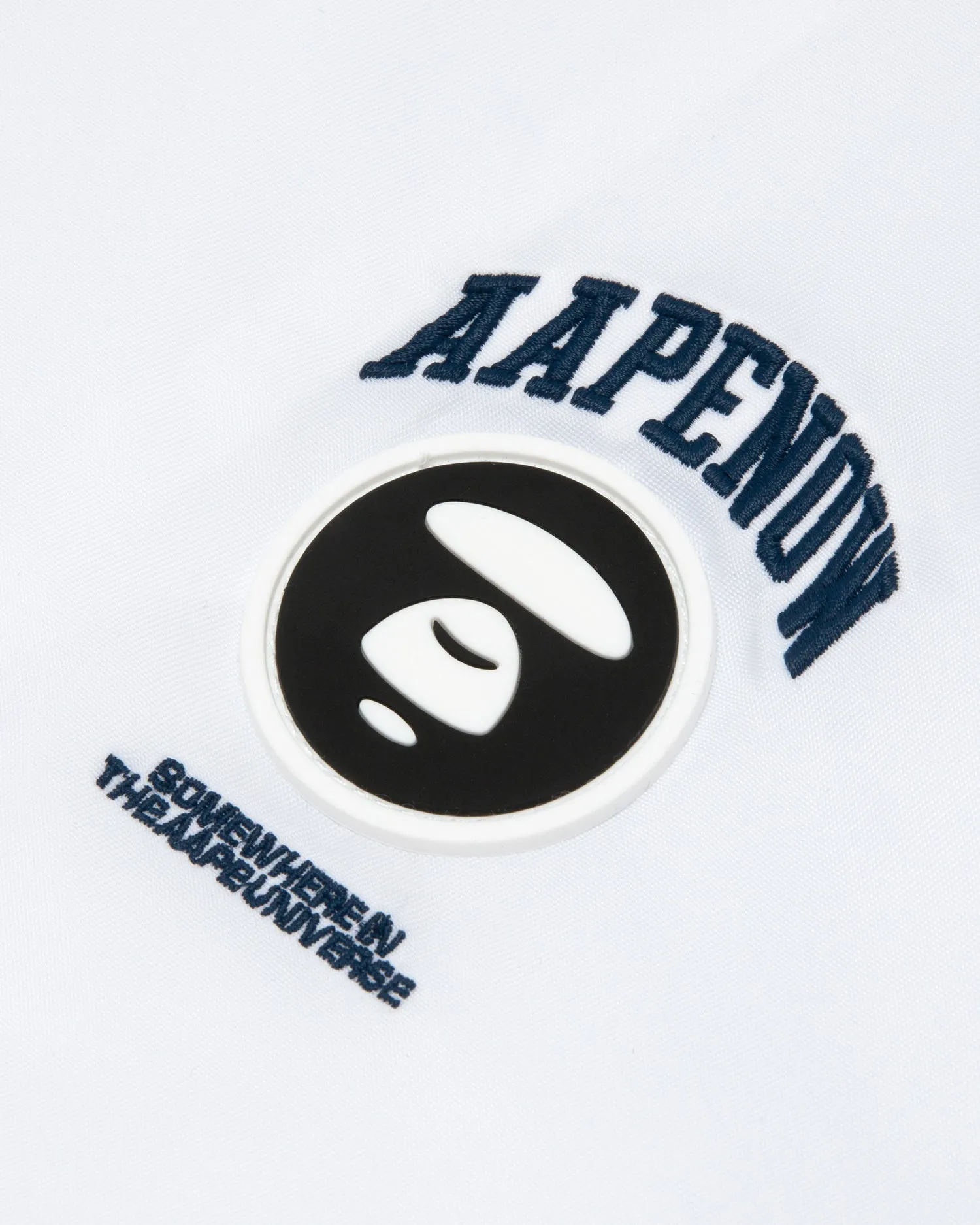 Moonface patch jersey baseball jacket