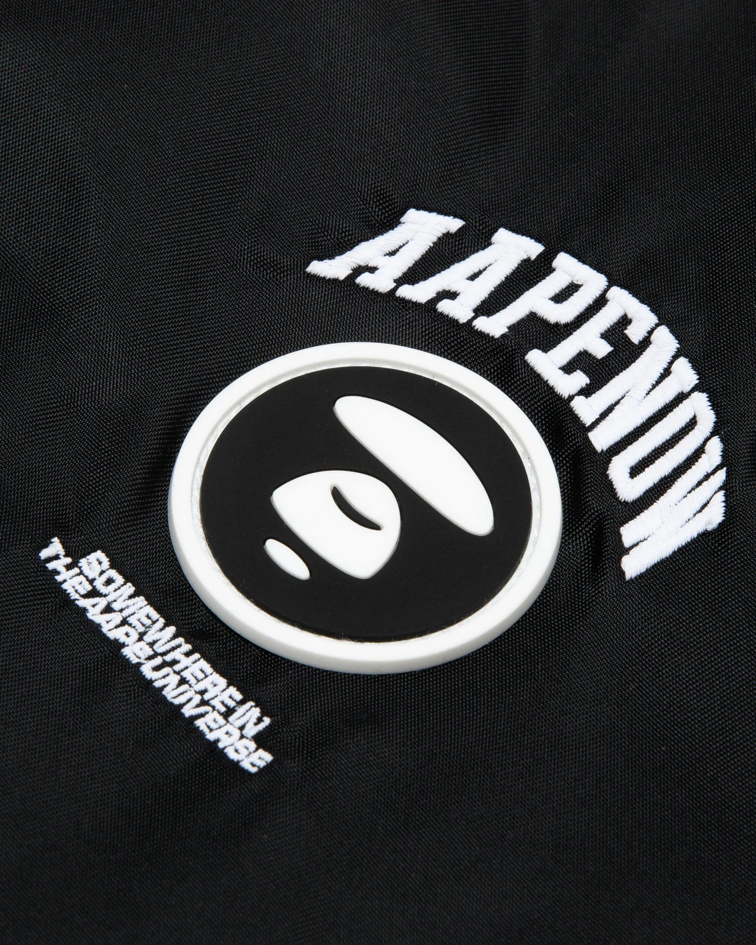 Moonface patch jersey baseball jacket