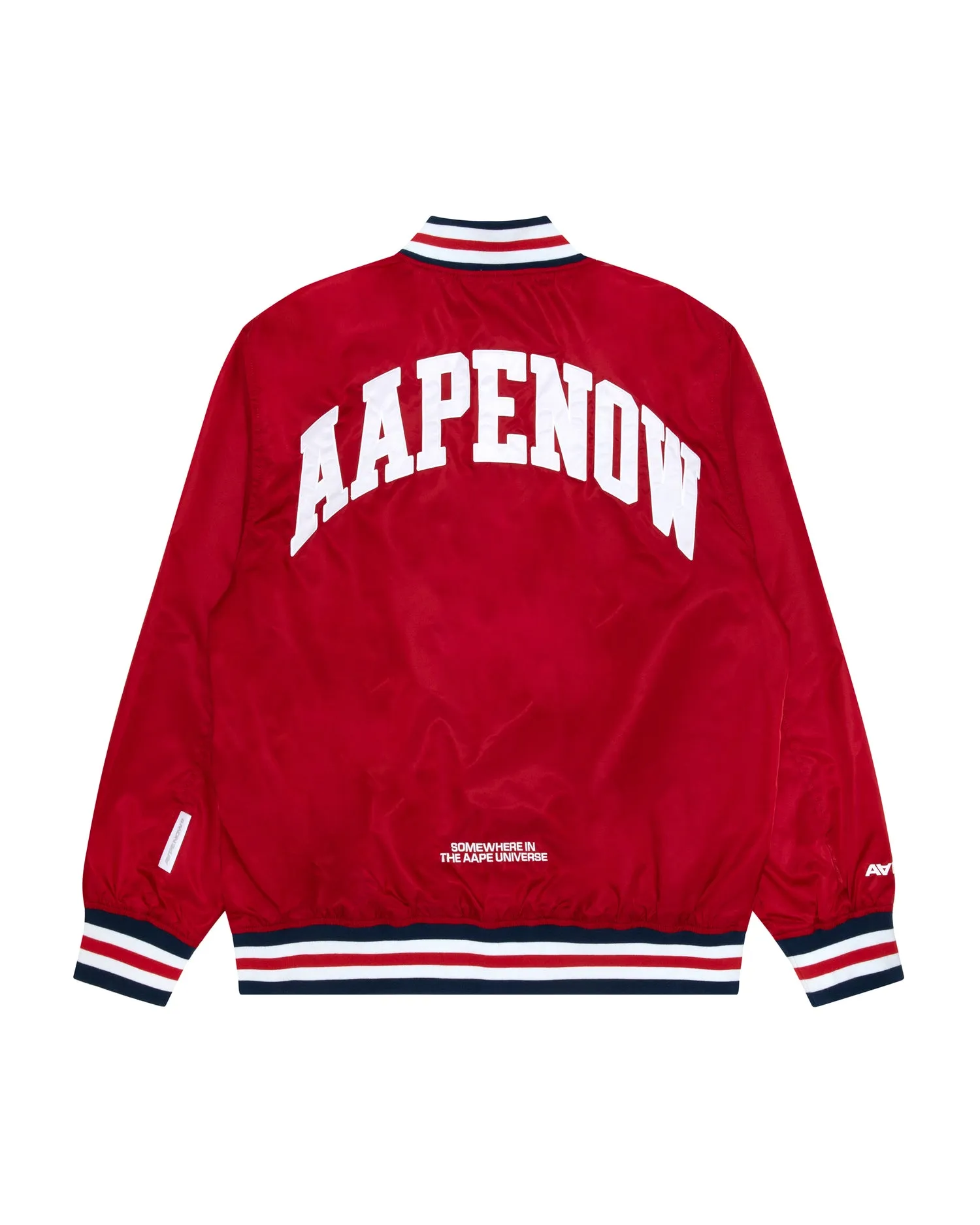 Moonface patch jersey baseball jacket