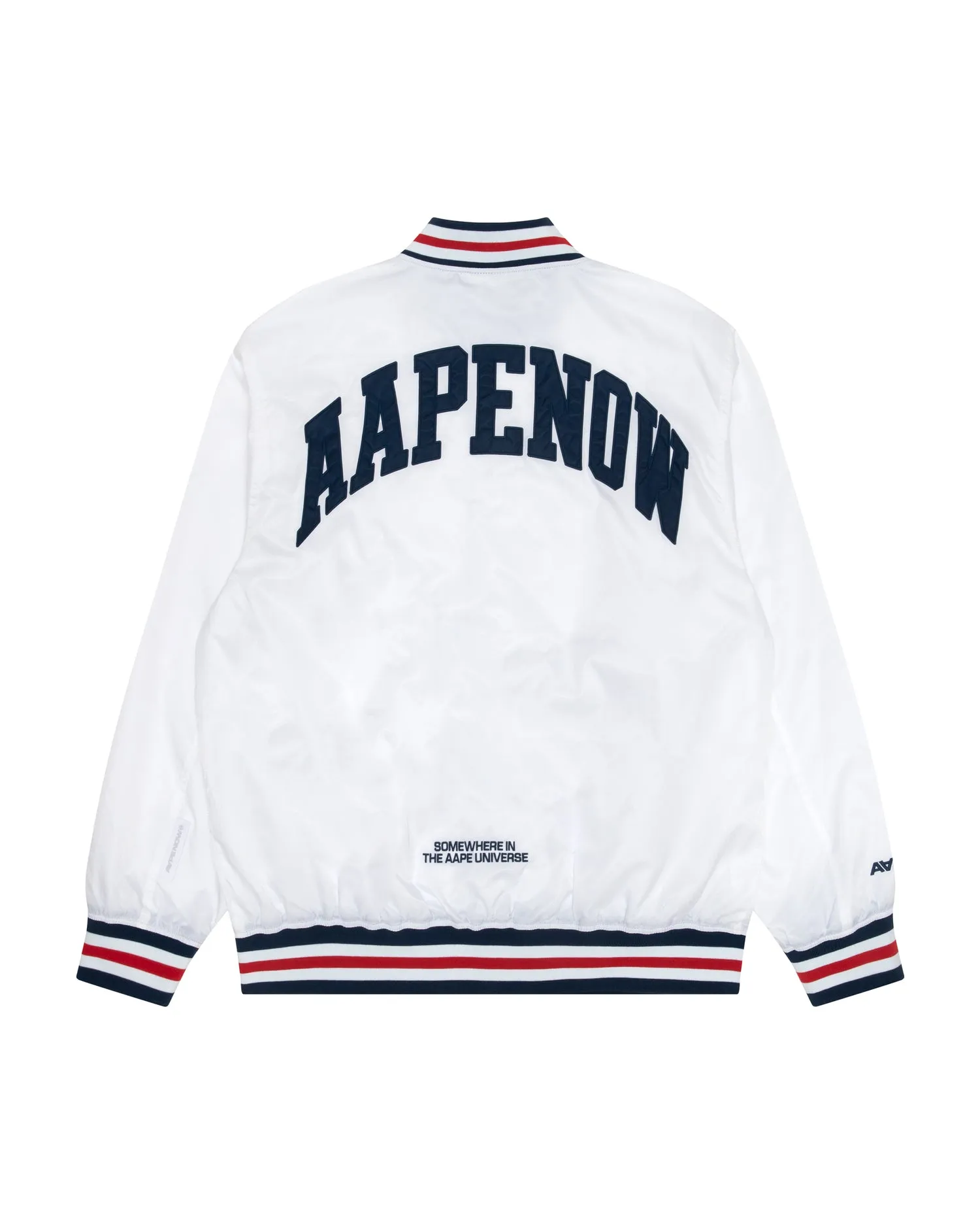 Moonface patch jersey baseball jacket