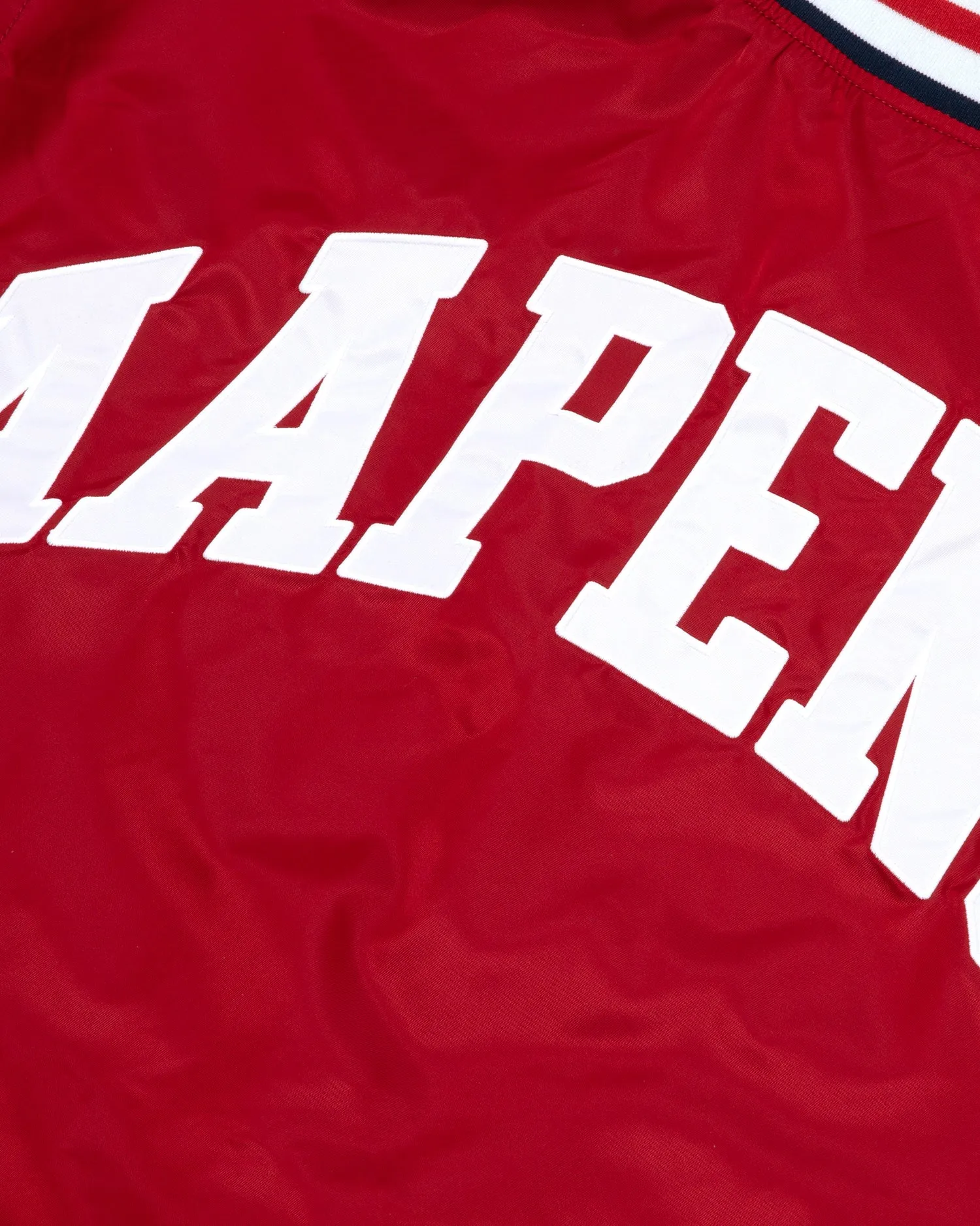 Moonface patch jersey baseball jacket