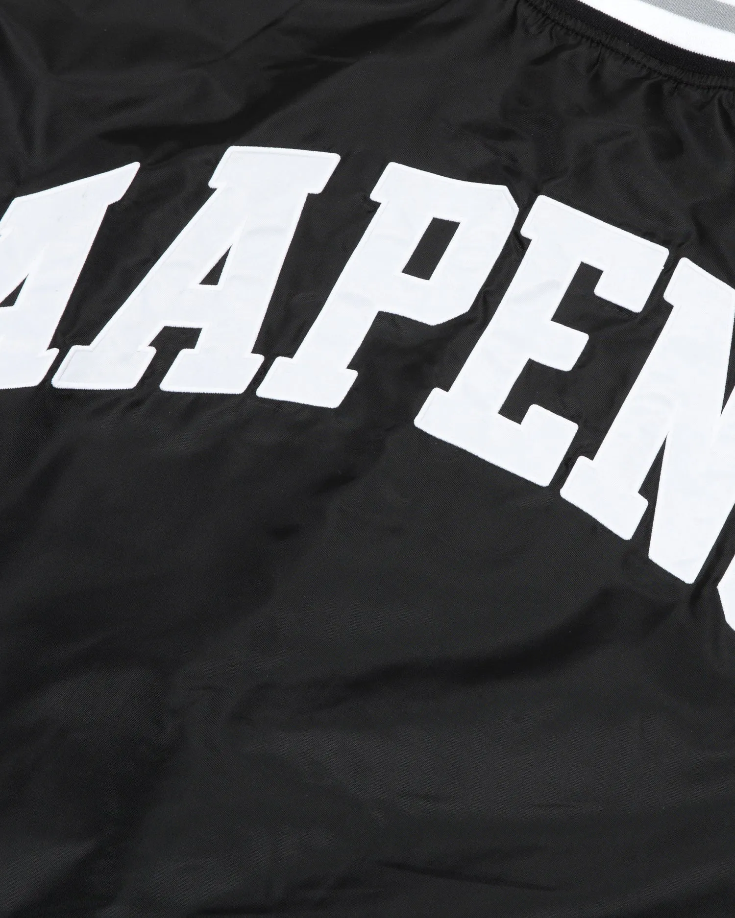 Moonface patch jersey baseball jacket