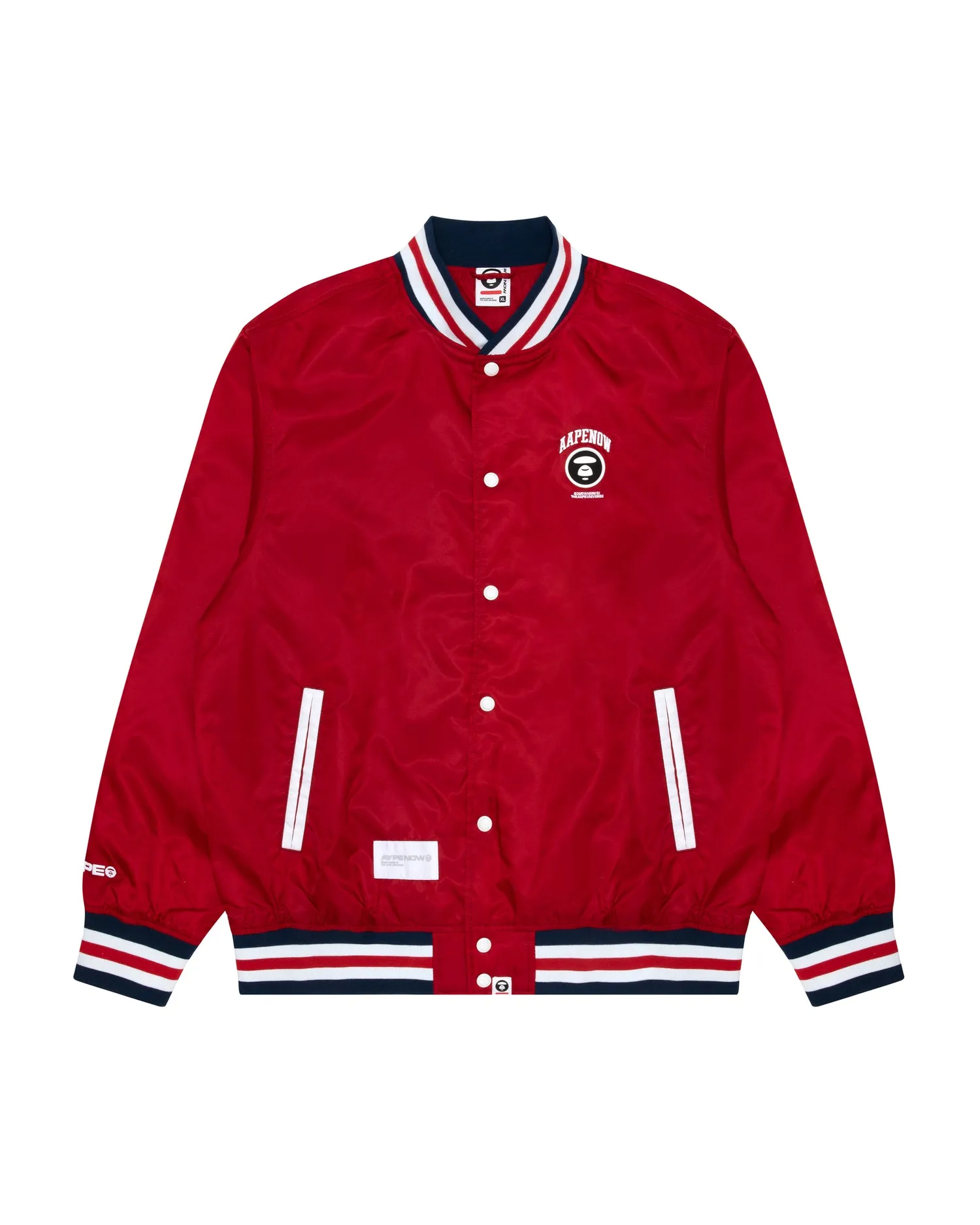 Moonface patch jersey baseball jacket