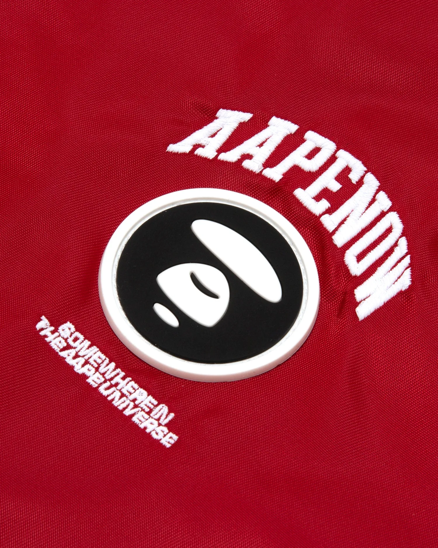 Moonface patch jersey baseball jacket