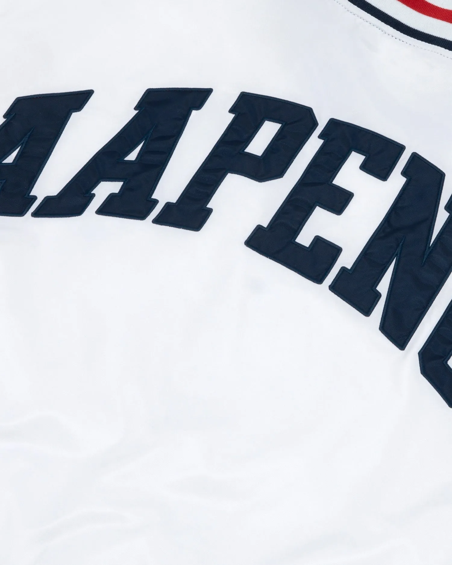Moonface patch jersey baseball jacket