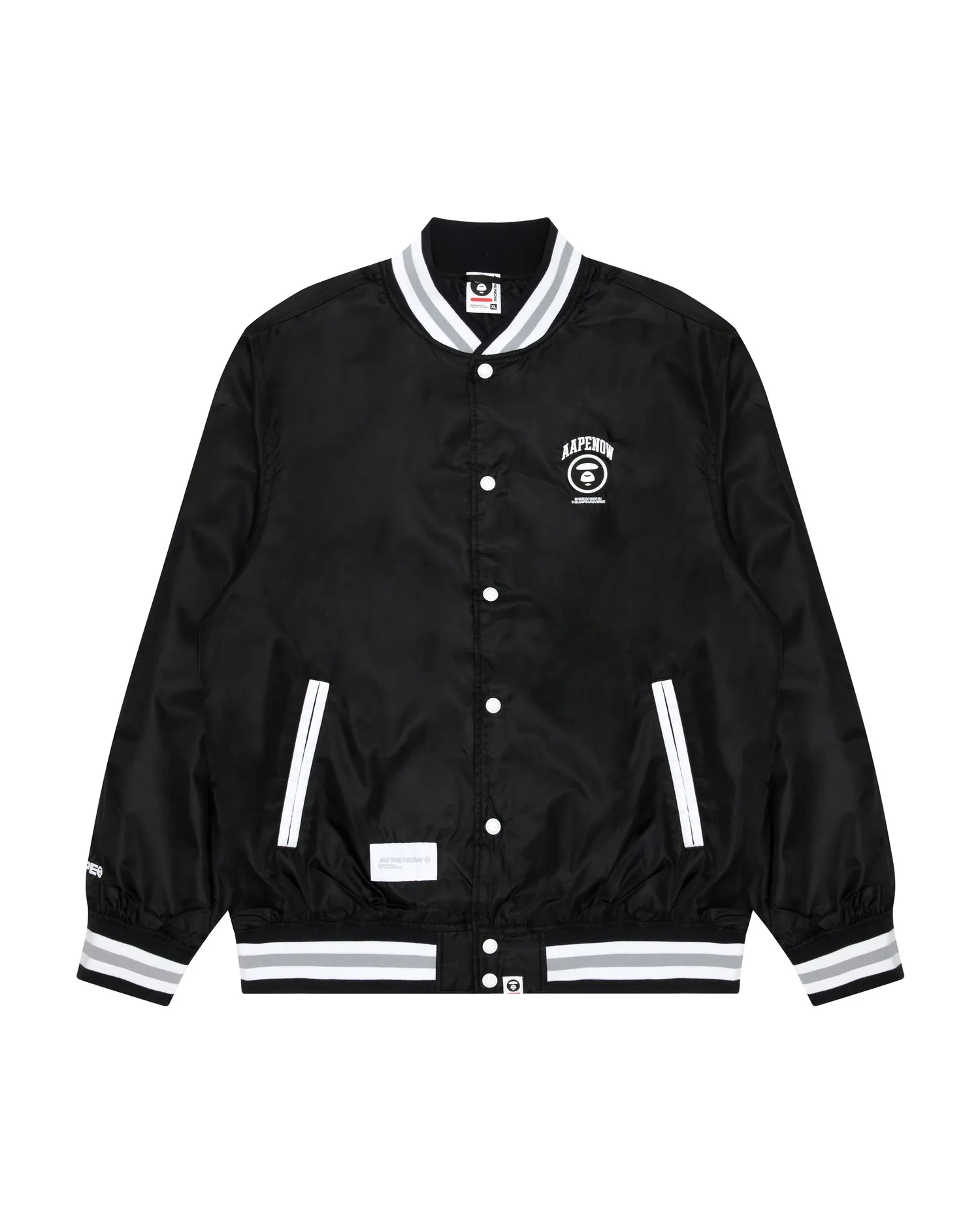 Moonface patch jersey baseball jacket