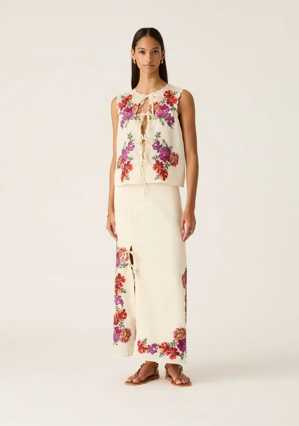Mos the Label - Frida Embroidery Maxi Skirt