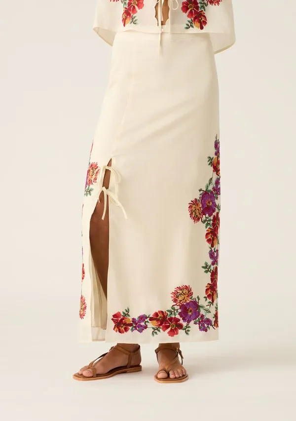 Mos the Label - Frida Embroidery Maxi Skirt