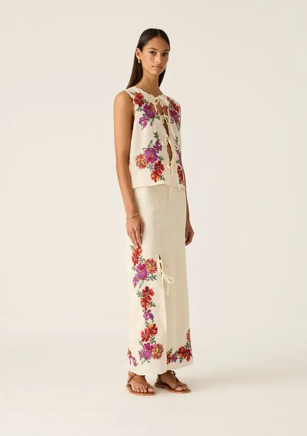 Mos the Label - Frida Embroidery Maxi Skirt