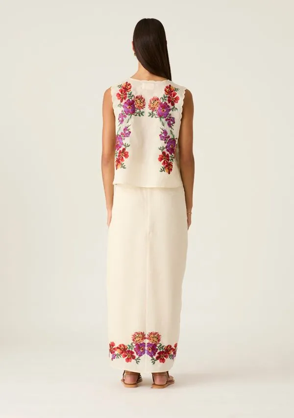 Mos the Label - Frida Embroidery Maxi Skirt