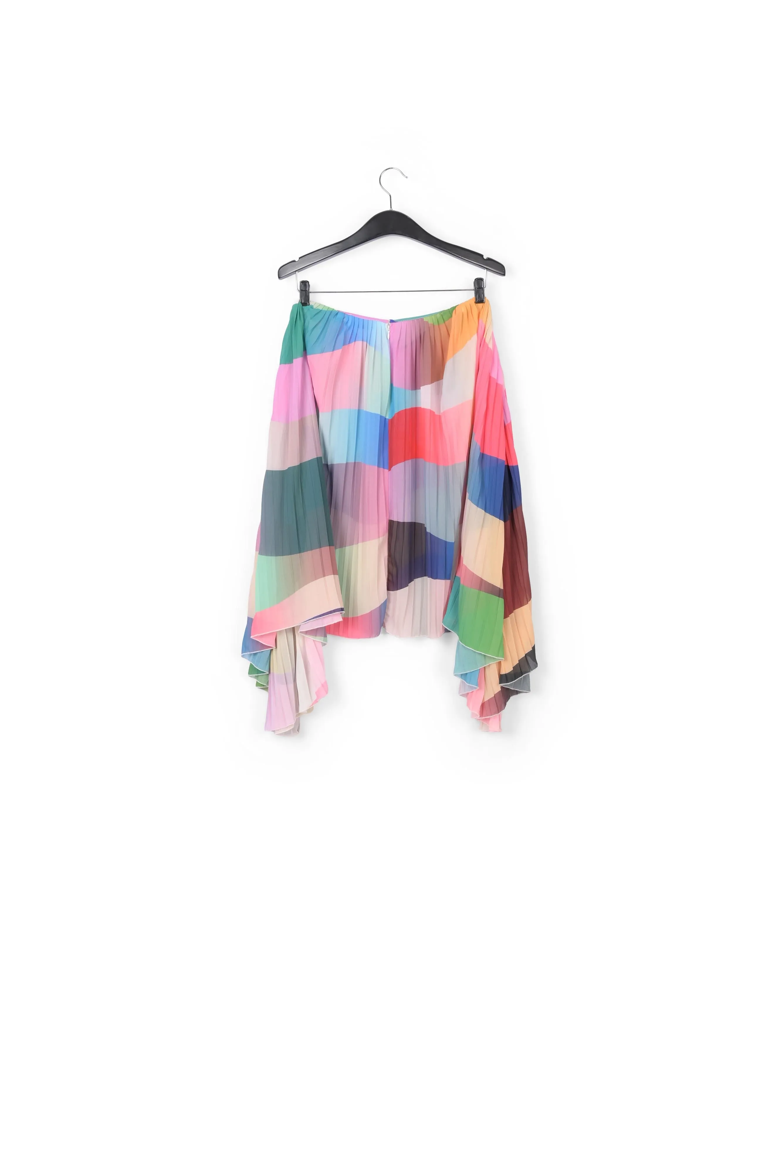 Multicolored pleated wide top
