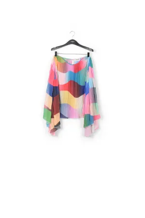 Multicolored pleated wide top