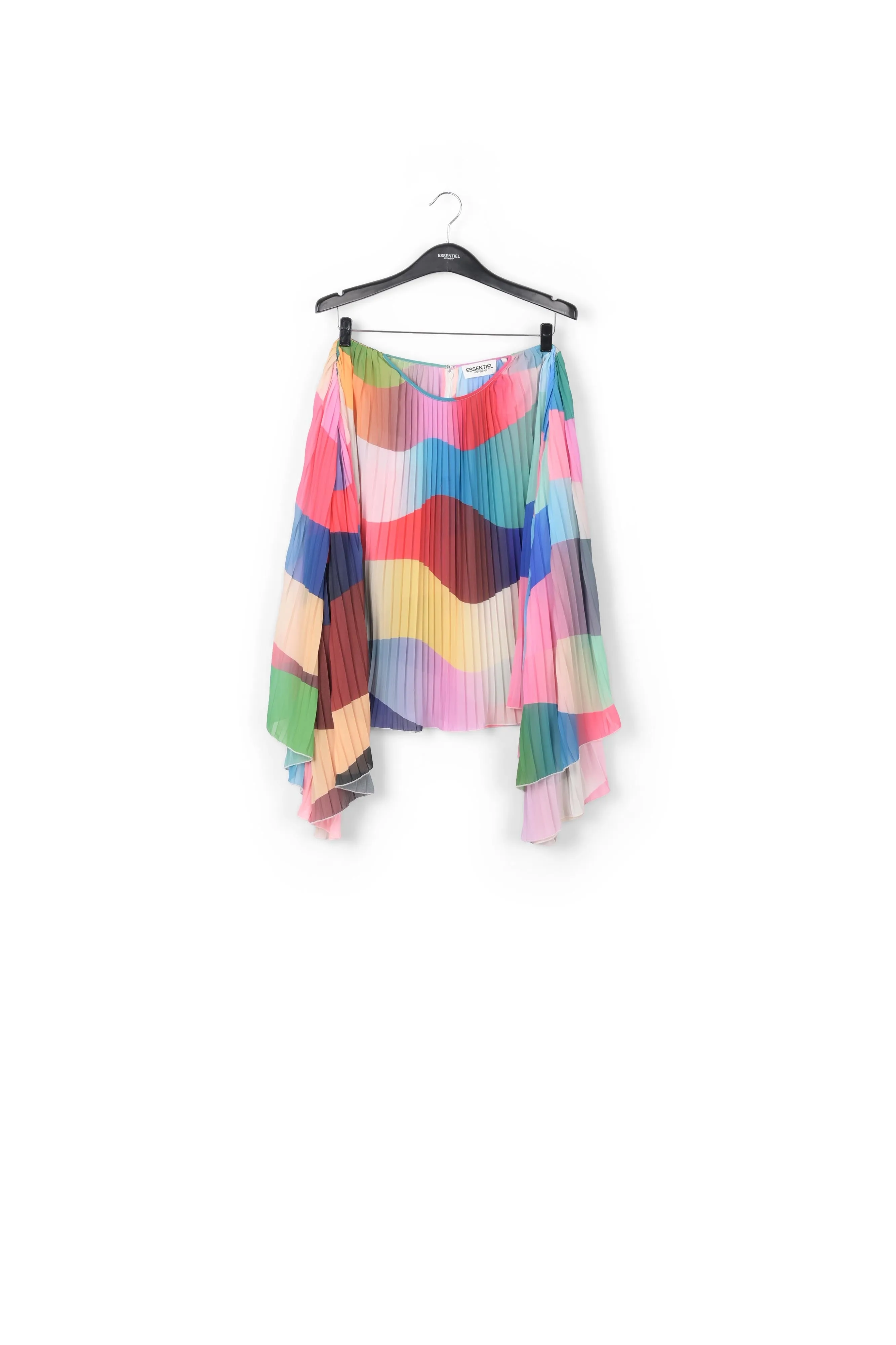 Multicolored pleated wide top