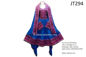 Muslimah Fashion Afghan Clothes In LIght Blue Persian Wedding Frocks