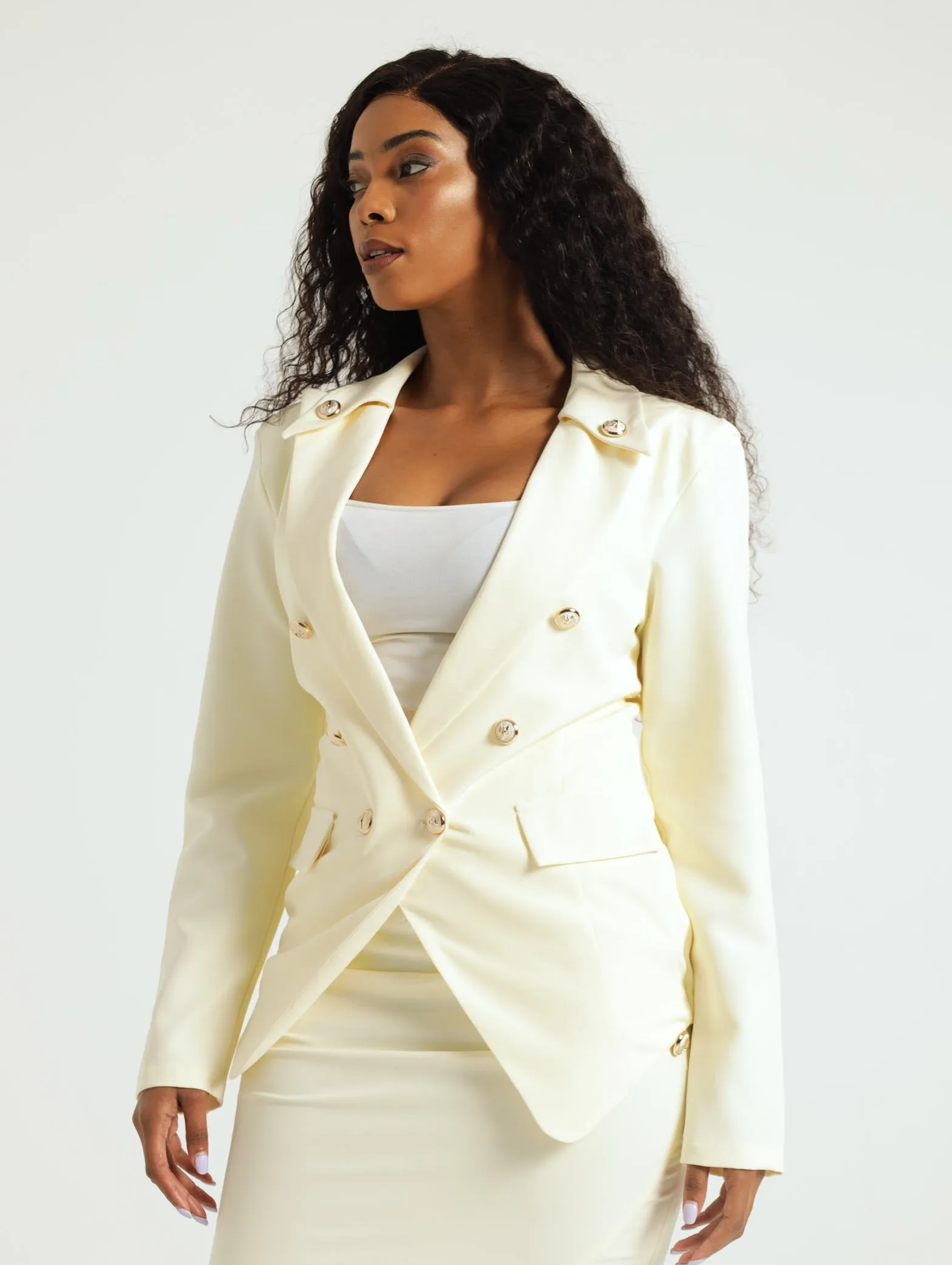 Nautical Slim Fit Blazer - Cream