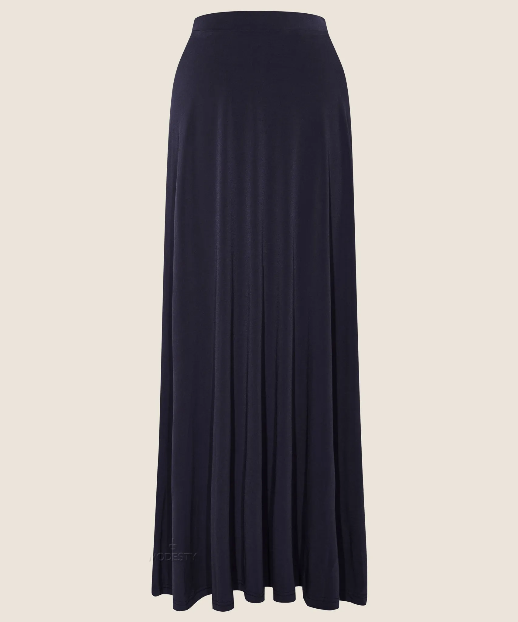 Navy A-Line Jersey Maxi Skirt