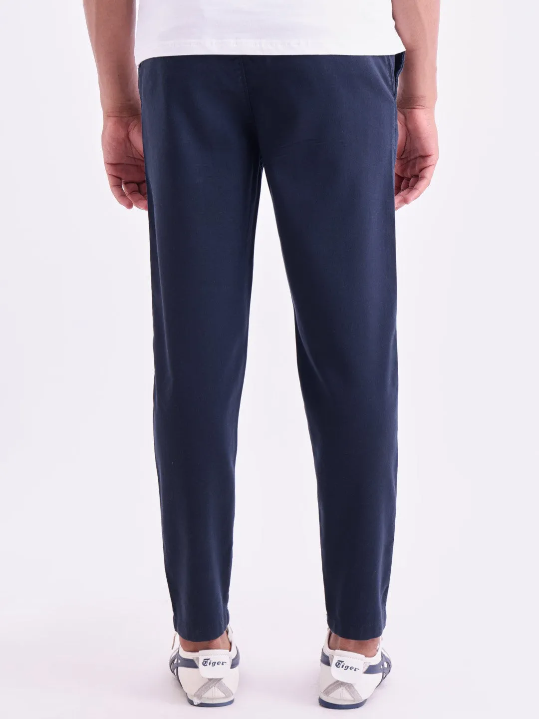 Navy Cotton Stretch Pants