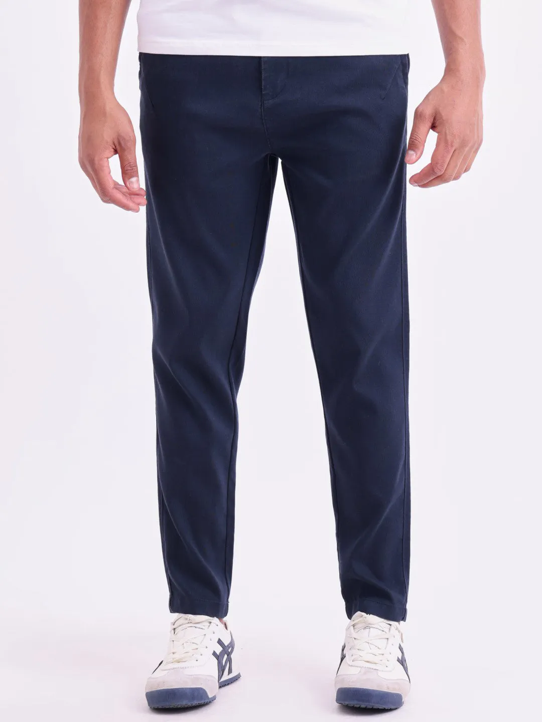 Navy Cotton Stretch Pants