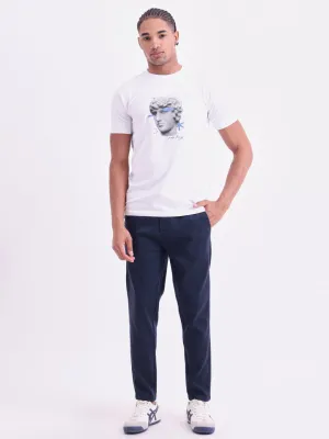 Navy Cotton Stretch Pants