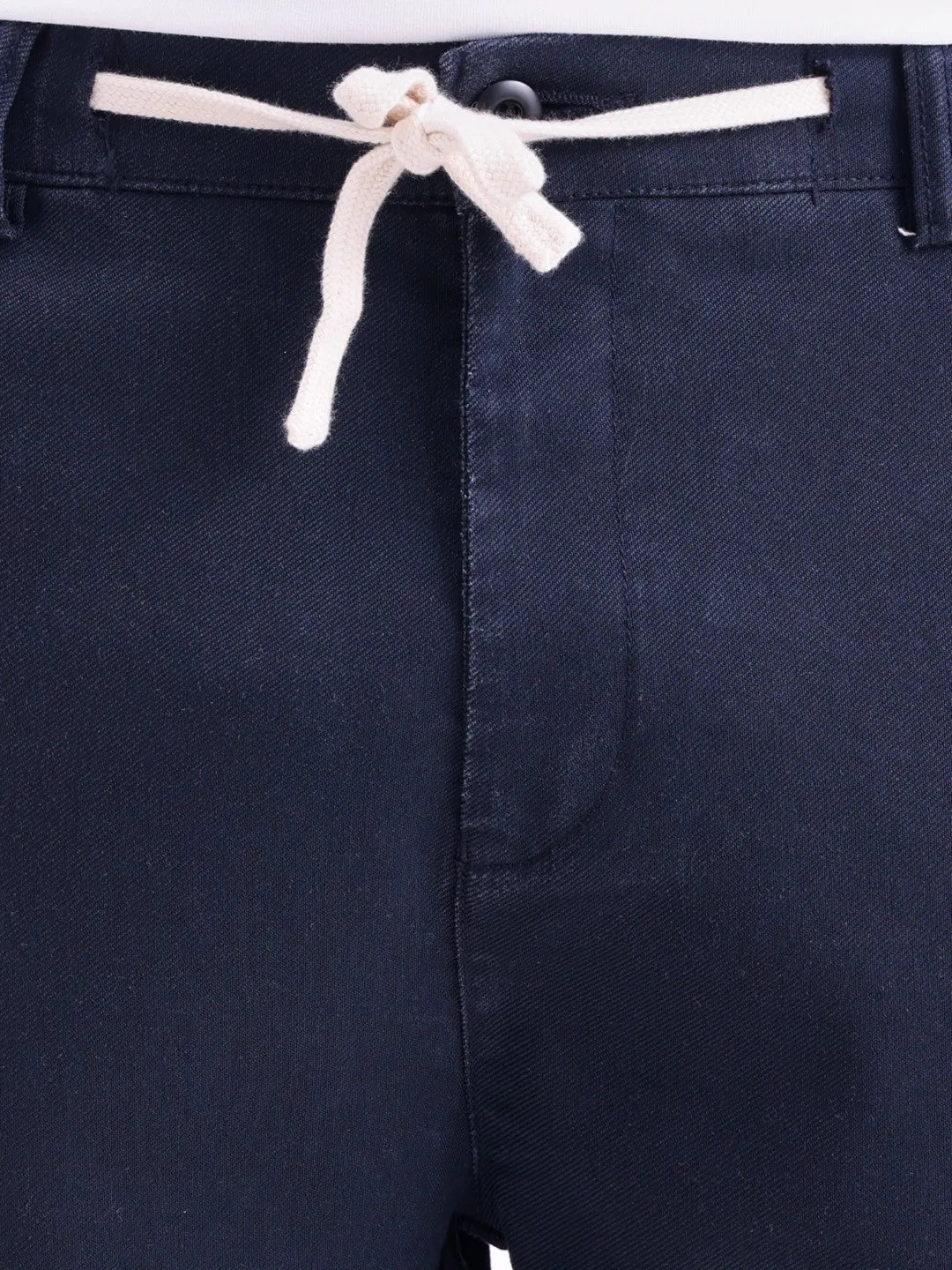Navy Cotton Stretch Pants