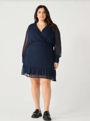 Navy Ruffle Dress
