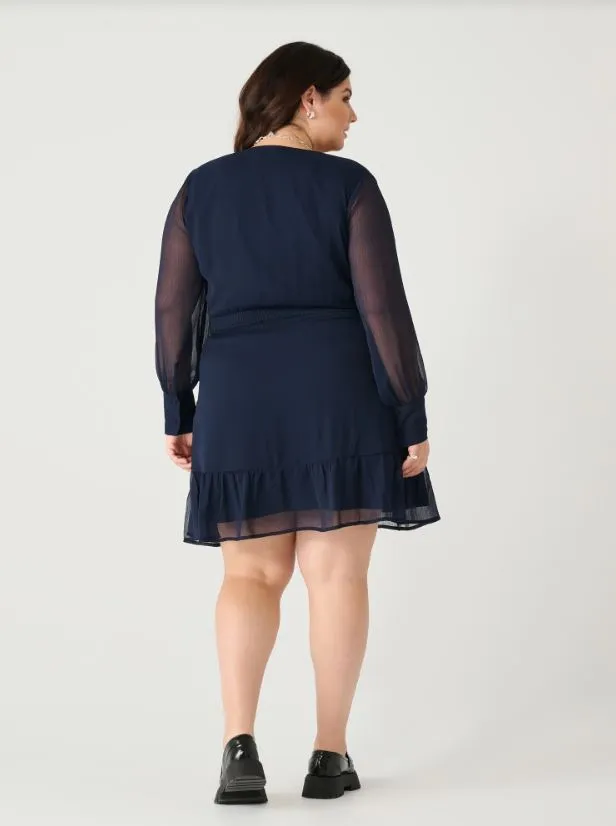 Navy Ruffle Dress