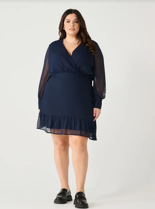 Navy Ruffle Dress