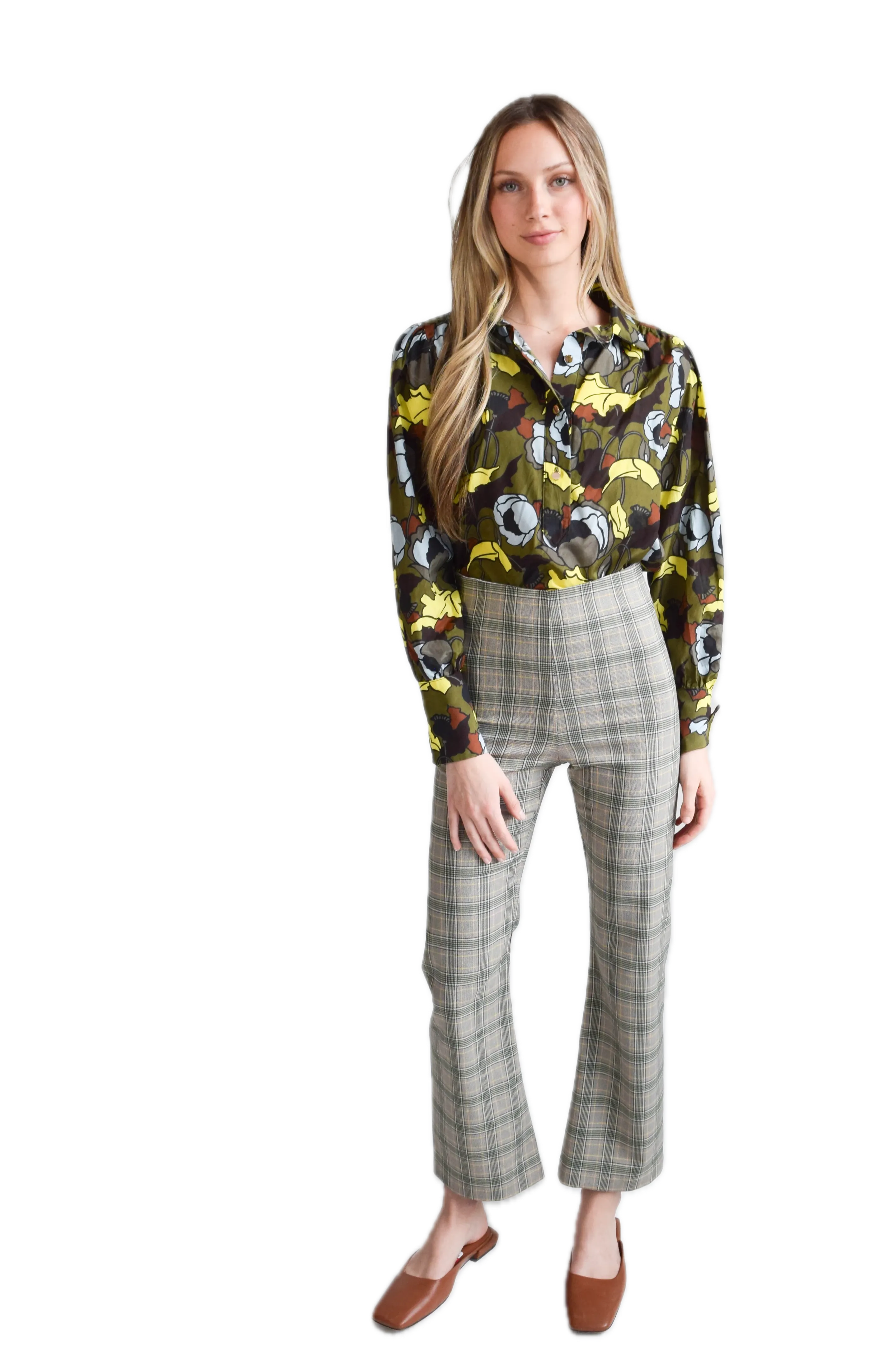Never A Wallflower Pull On Pants in Stretch Plaid