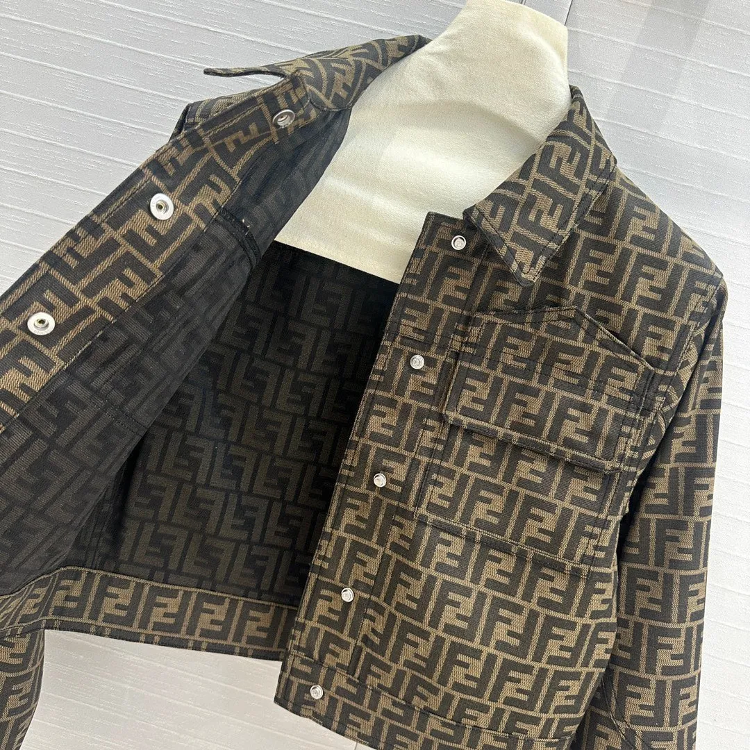 New classic letter print short jacket