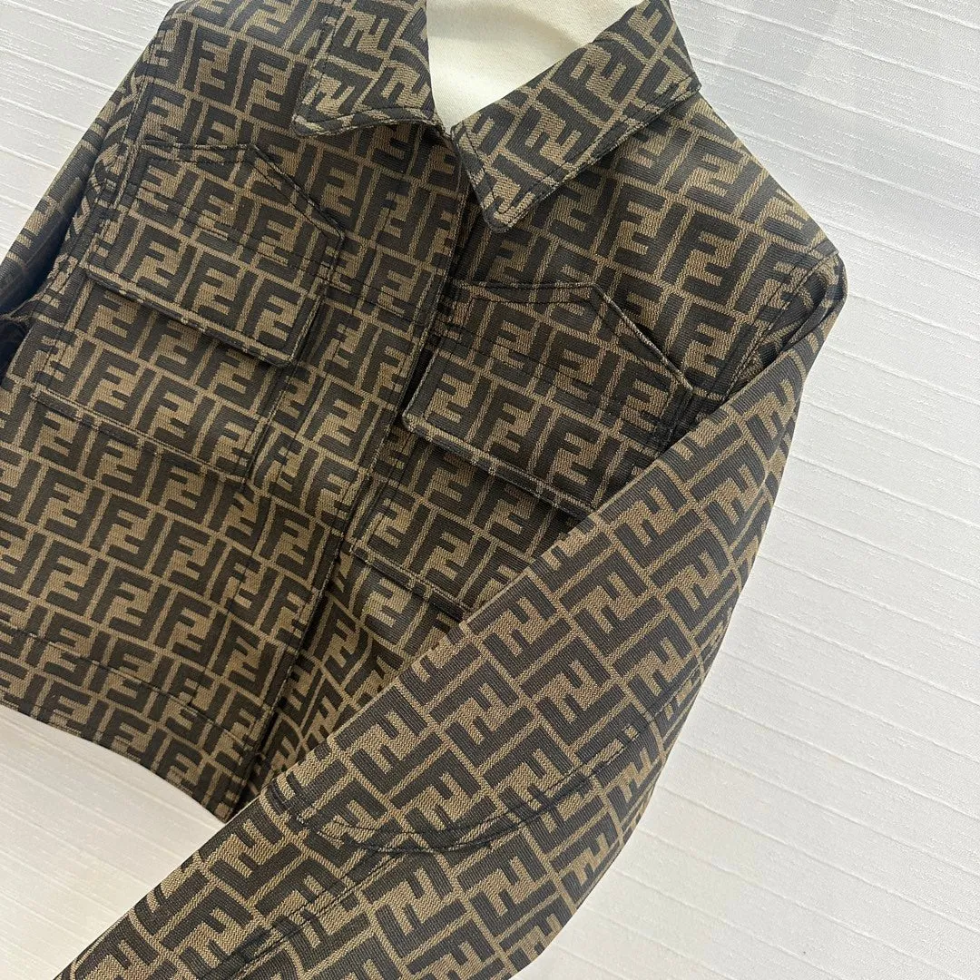 New classic letter print short jacket