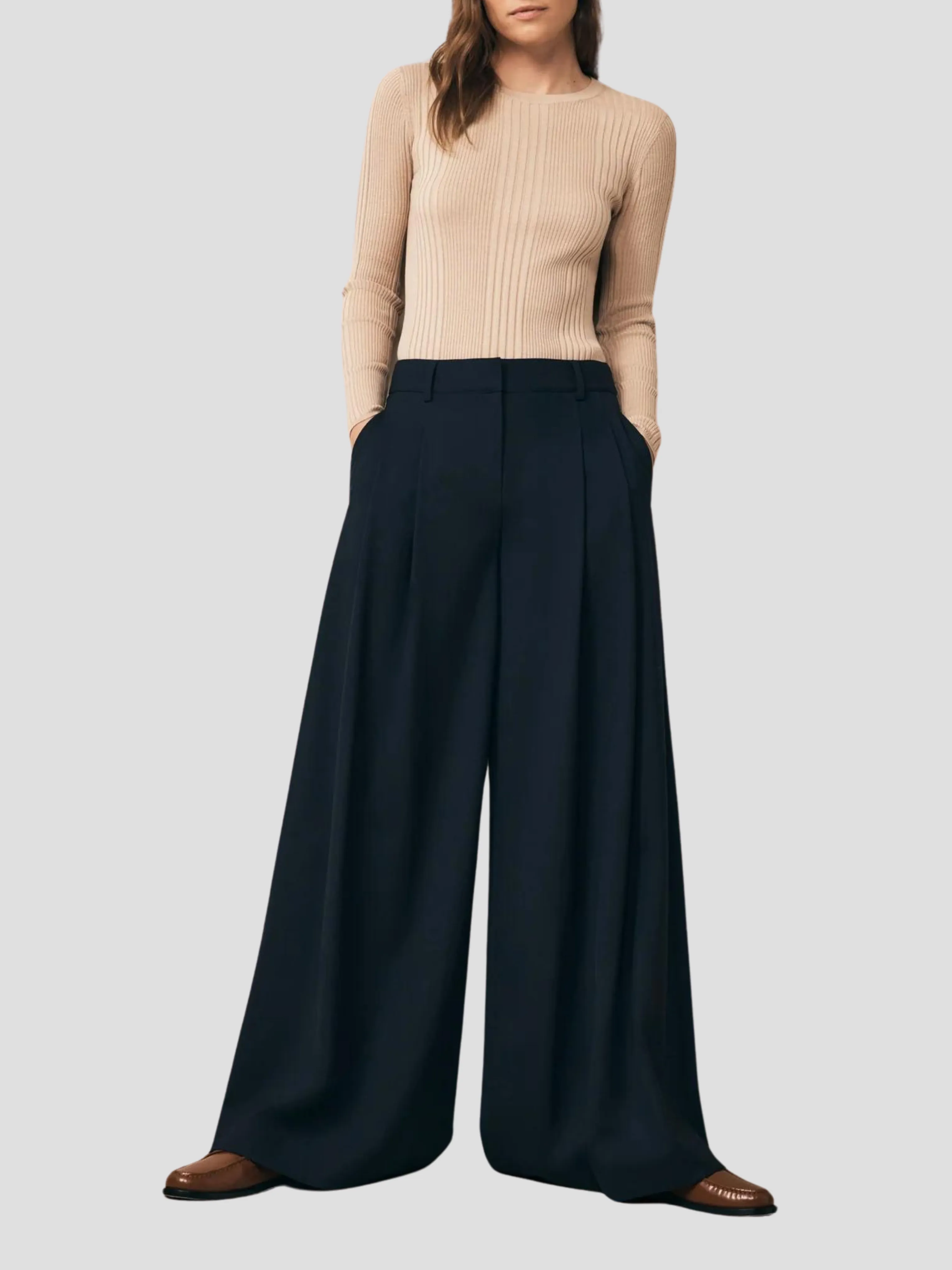 New Didi Wool Twill Pant in Charcoal
