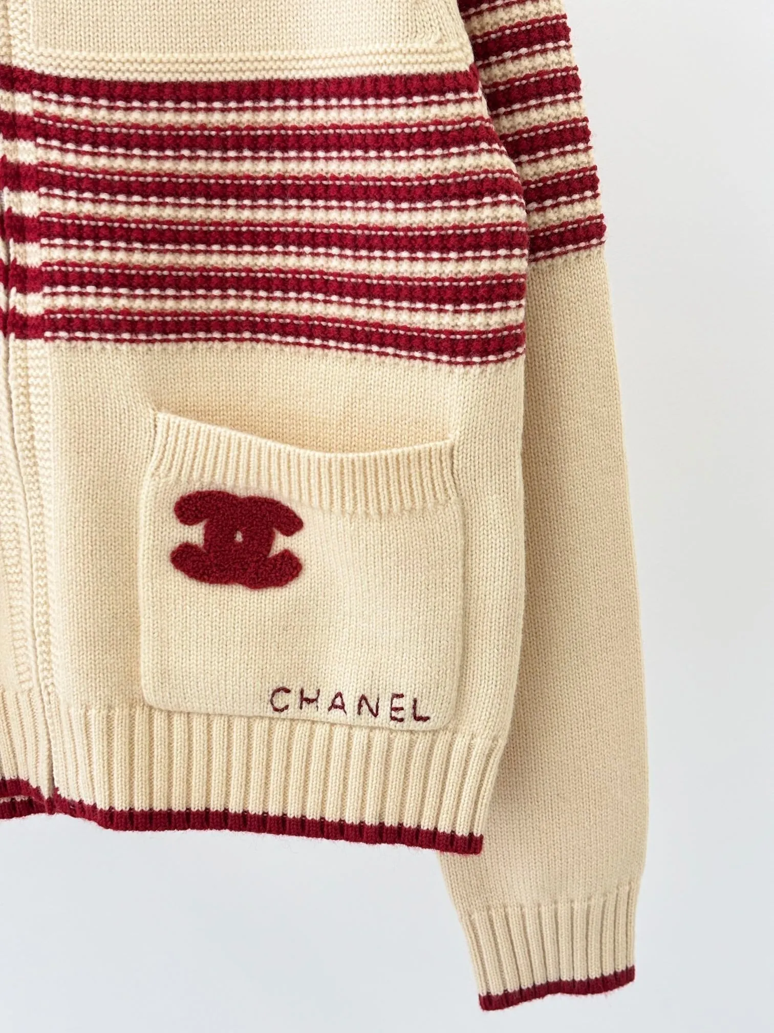 New Logo Embroidered Zip-Up Cardigan