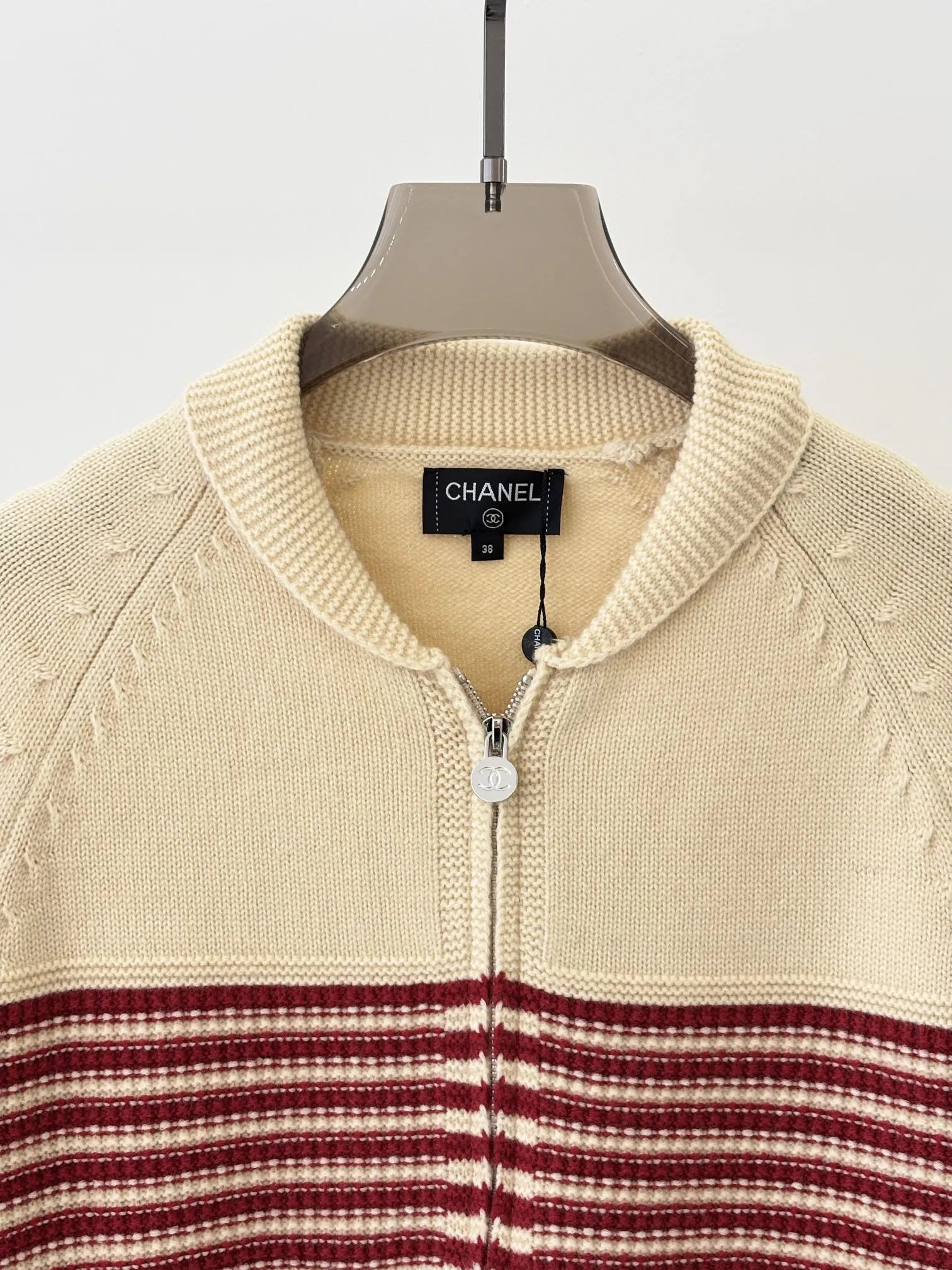 New Logo Embroidered Zip-Up Cardigan