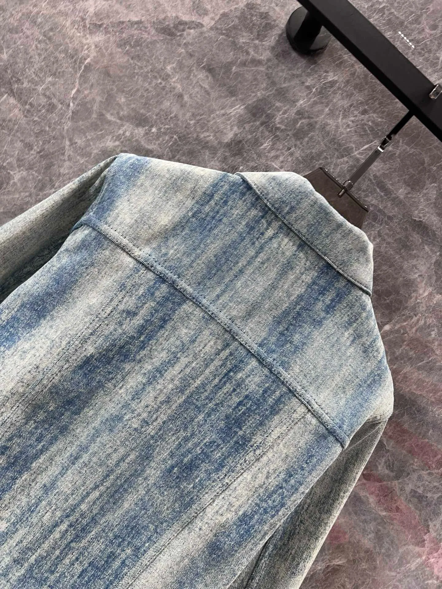 New logo striped tie-dye pocket canvas denim jacket