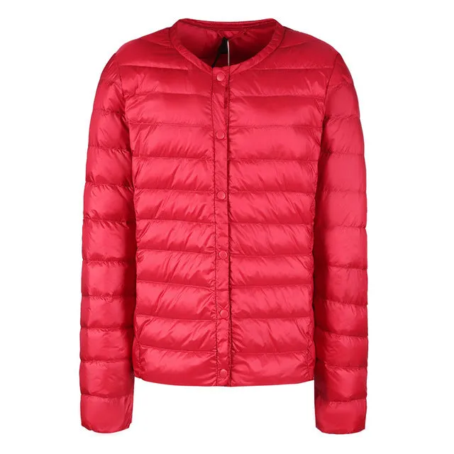 NewBang Brand Down Coat Female Ultra Light Down Jacket Women Thin Slim Windbreaker Without Collar Coat Lightweight Warm Parkas