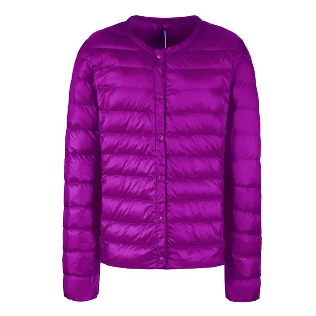 NewBang Brand Down Coat Female Ultra Light Down Jacket Women Thin Slim Windbreaker Without Collar Coat Lightweight Warm Parkas