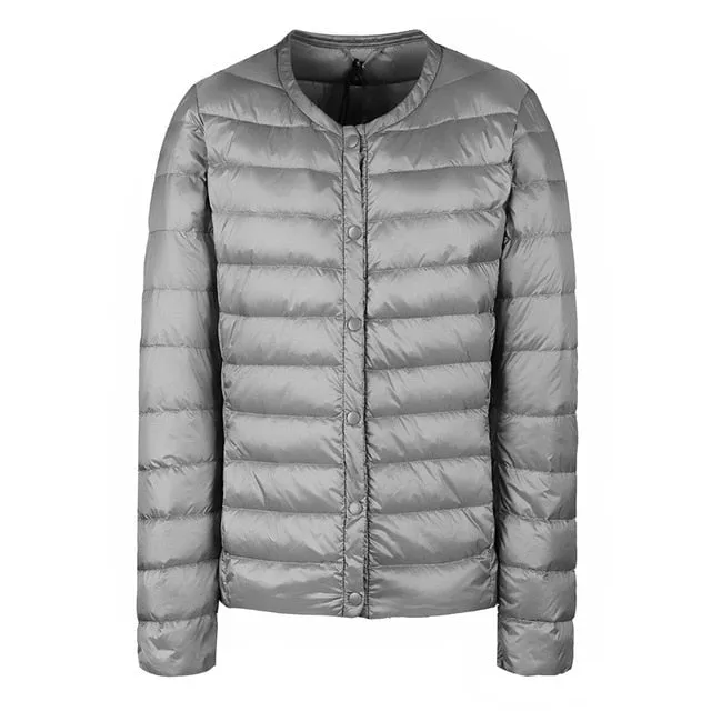 NewBang Brand Down Coat Female Ultra Light Down Jacket Women Thin Slim Windbreaker Without Collar Coat Lightweight Warm Parkas