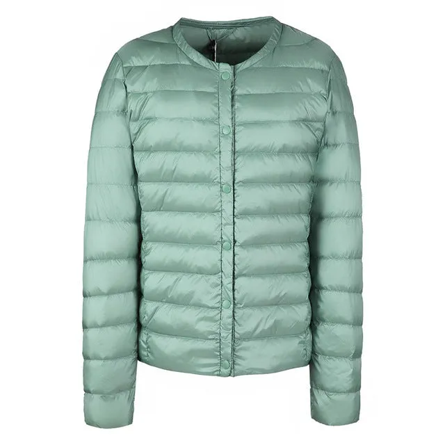 NewBang Brand Down Coat Female Ultra Light Down Jacket Women Thin Slim Windbreaker Without Collar Coat Lightweight Warm Parkas