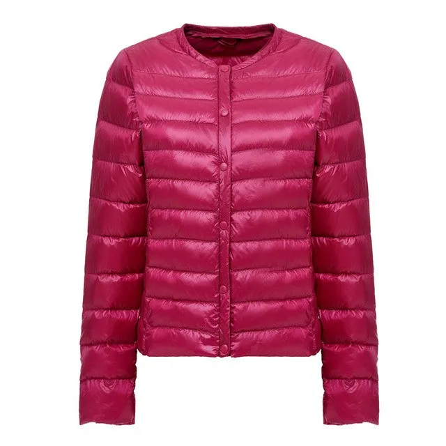 NewBang Brand Down Coat Female Ultra Light Down Jacket Women Thin Slim Windbreaker Without Collar Coat Lightweight Warm Parkas