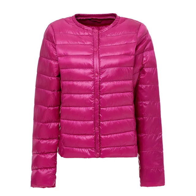 NewBang Brand Down Coat Female Ultra Light Down Jacket Women Thin Slim Windbreaker Without Collar Coat Lightweight Warm Parkas
