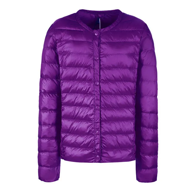 NewBang Brand Down Coat Female Ultra Light Down Jacket Women Thin Slim Windbreaker Without Collar Coat Lightweight Warm Parkas